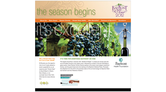 Event website – Home page
